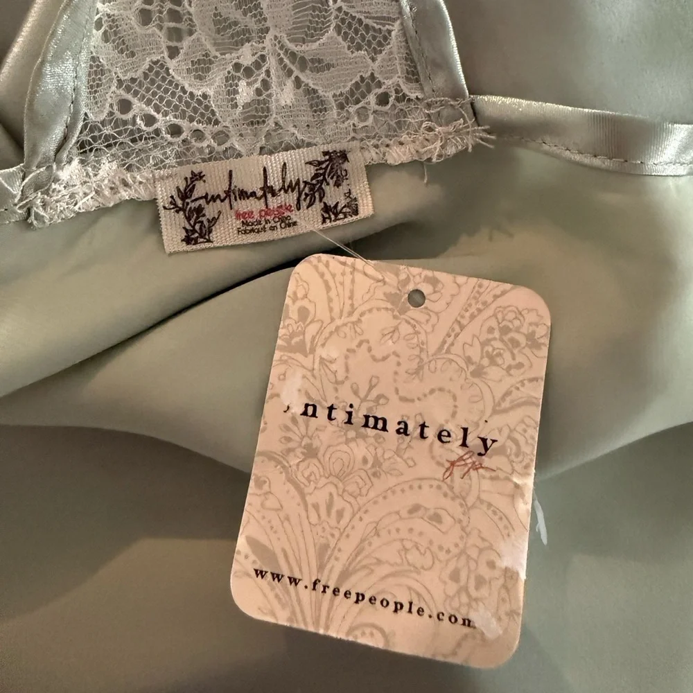 FREE PEOPLE Sunset Shimmer Midi Slip Dress Sage Green Foil NEW Size XL